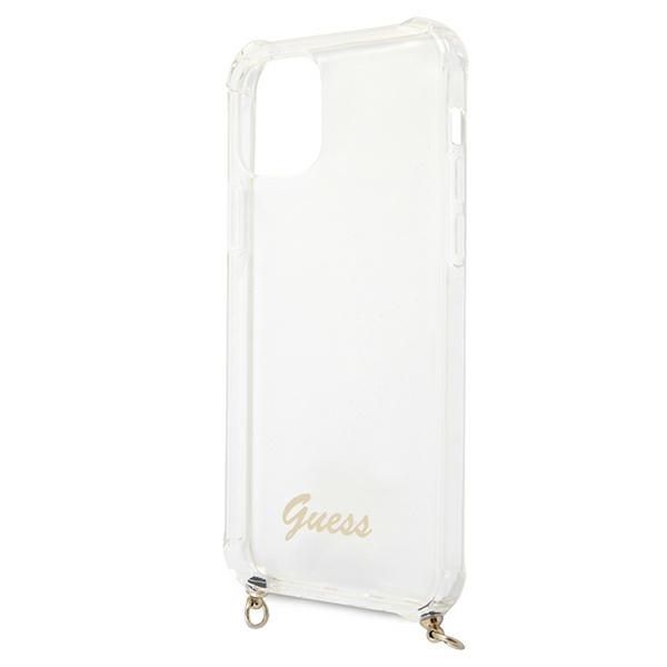 Tagakaaned Guess Guess GUHCP12MKC4GSGO iPhone 12/12 Pro 6.1" Transparent hard case 4G Gold Chain