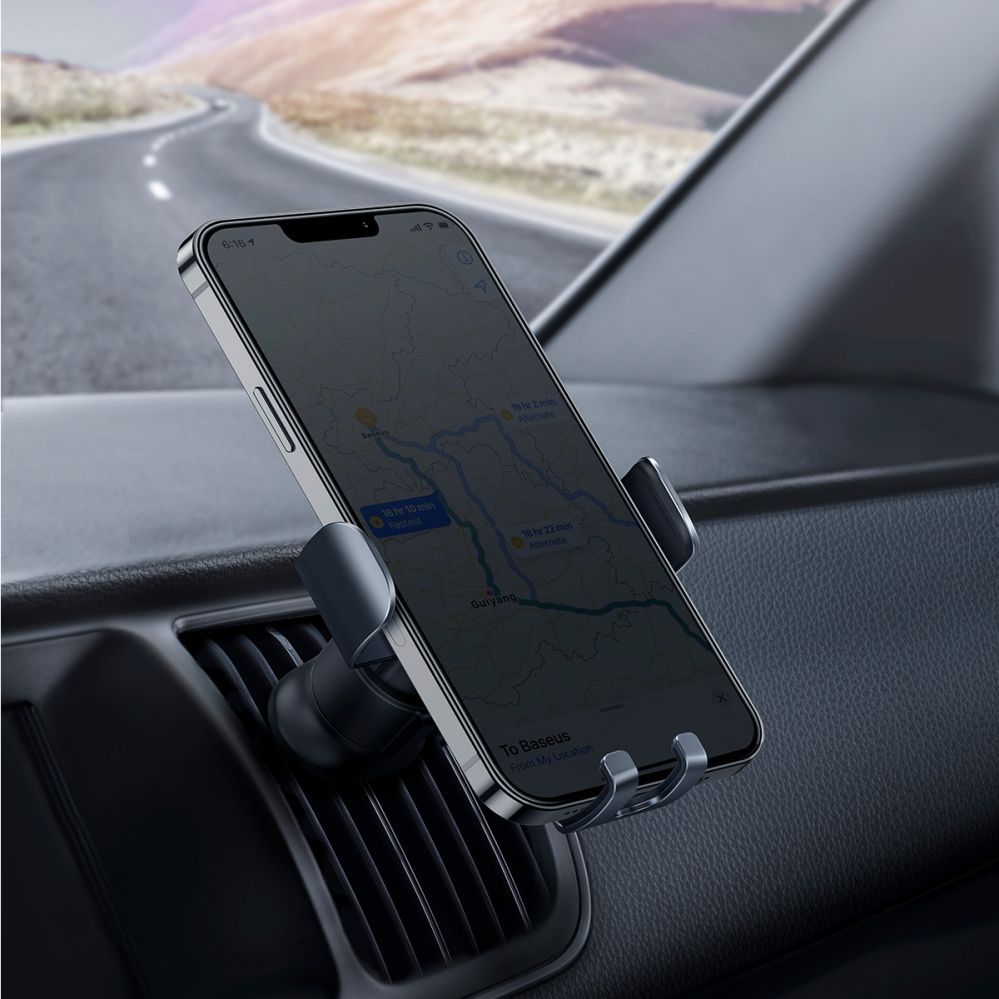 Auto holder Baseus Baseus Metal Age II gravitational car phone holder for ventilation grille dark gray (SUJS000013)