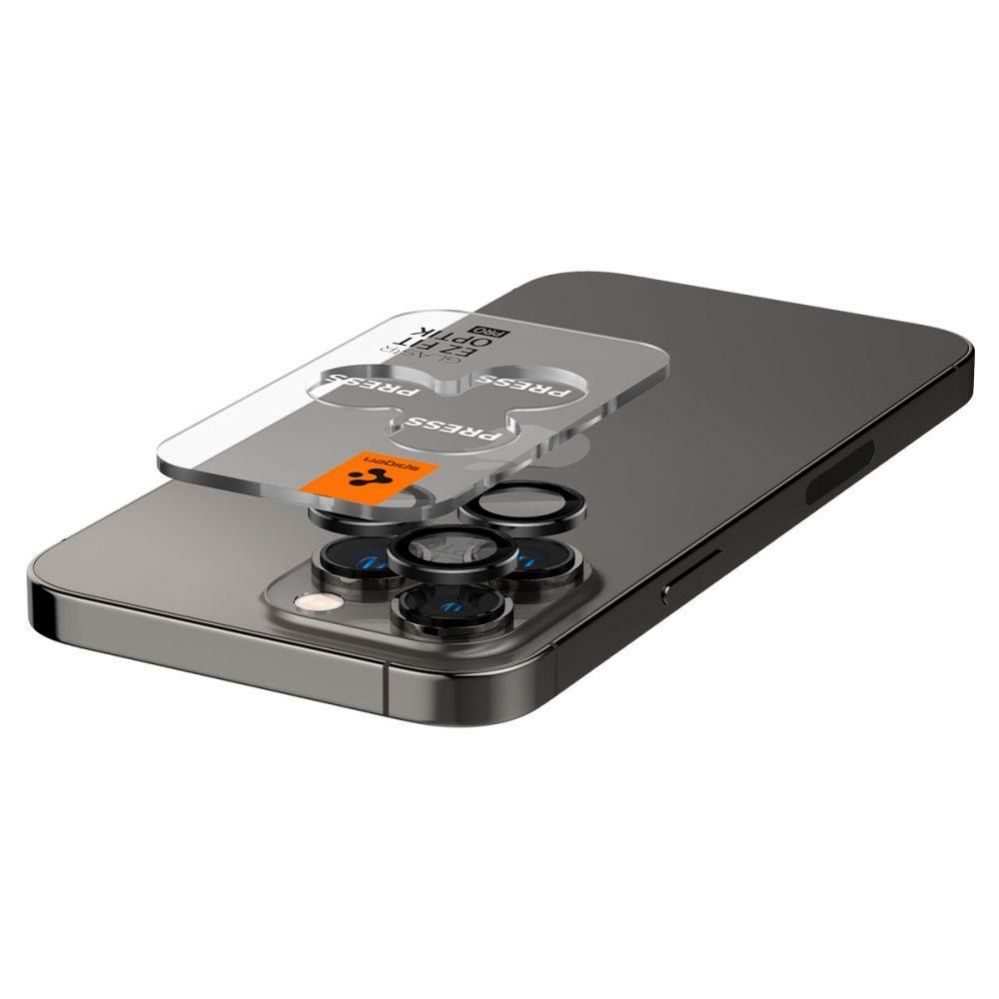 Aizsargstikls Spigen Spigen Glas.tR EZ Fit Optik Camera Protector for iPhone 14 Pro / Pro Max / 15 Pro / Pro Max / 16 Pro / Pro Max 17 Pro / 17 Pro Max - Black 2 pcs.