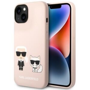 Aizmugurējais vāciņš Karl Lagerfeld  Karl Lagerfeld KLHMP14SSSKCI iPhone 14 6.1 "hardcase light pink / light pink Silicone Karl & Choupette Magsafe 