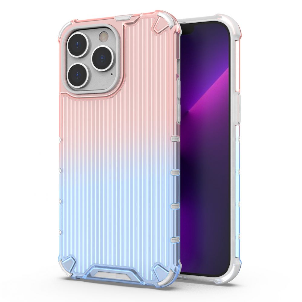 Nugarėlės dėklai Hurtel Ombre Protect Case for iPhone 13 Pro armored cover pink and blue