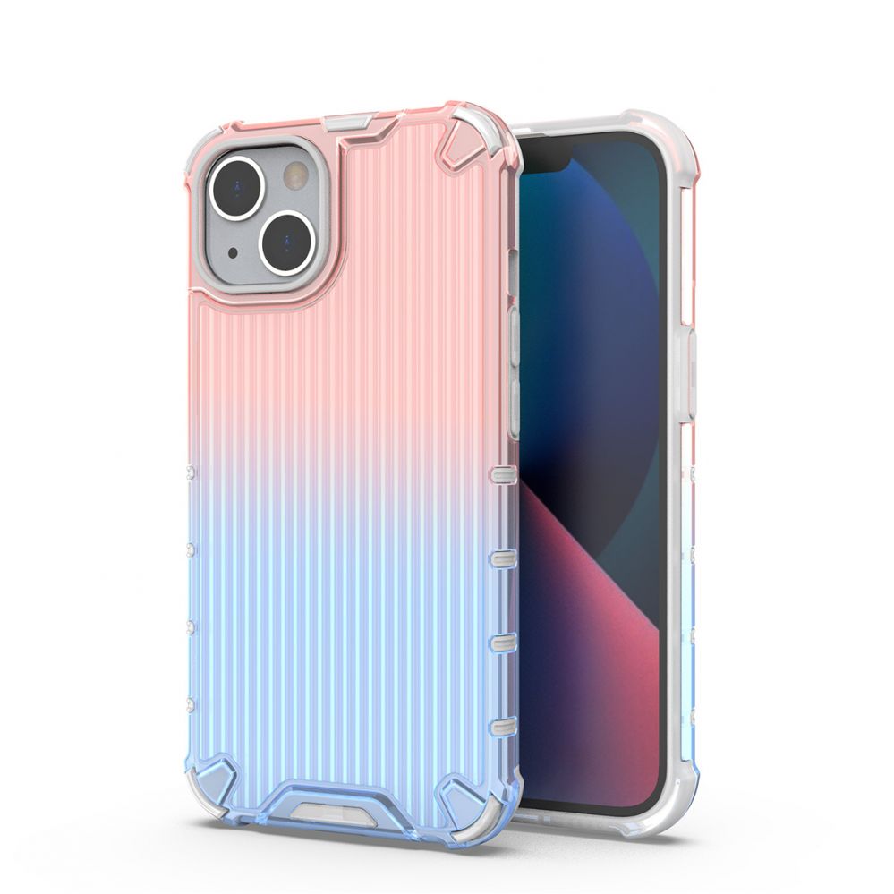 Nugarėlės dėklai Hurtel Ombre Protect Case for iPhone 14 Plus armored cover pink and blue