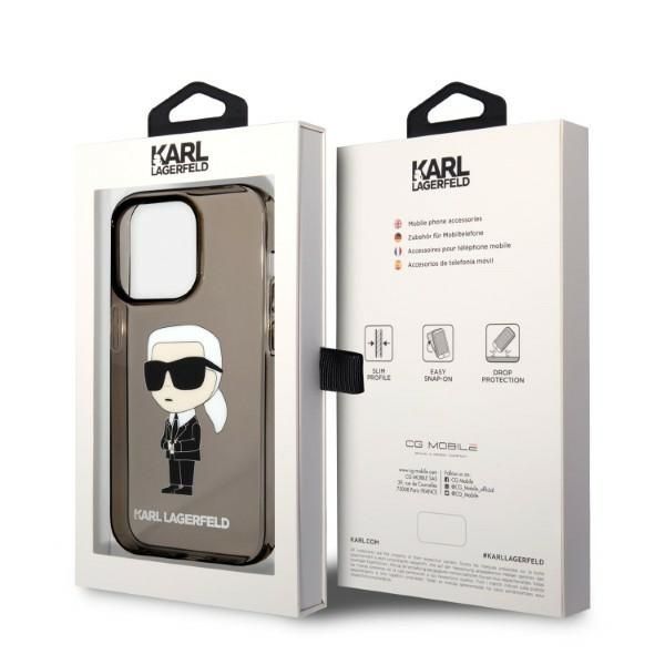 Back panel cover Karl Lagerfeld Karl Lagerfeld Ikonik Karl case for iPhone 14 Pro Max - black