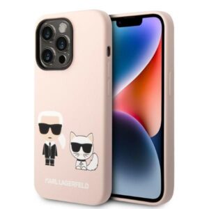 Aizmugurējais vāciņš Karl Lagerfeld  Karl Lagerfeld KLHMP14XSSKCI iPhone 14 Pro Max 6.7" hardcase light pink/light pink Silicone Karl & Choupette Magsafe 
