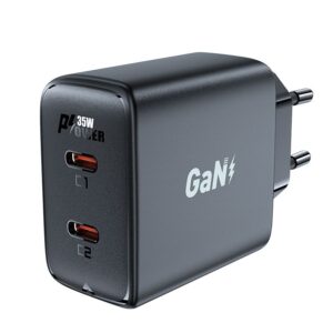 Adapteriai Acefast  Fast charger GaN 35W PD 2x USB C Acefast A49 - black 