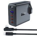 Adapter Acefast  Fast charger GaN UK 100W Power Delivery 3x USB C 1x USB - black 
