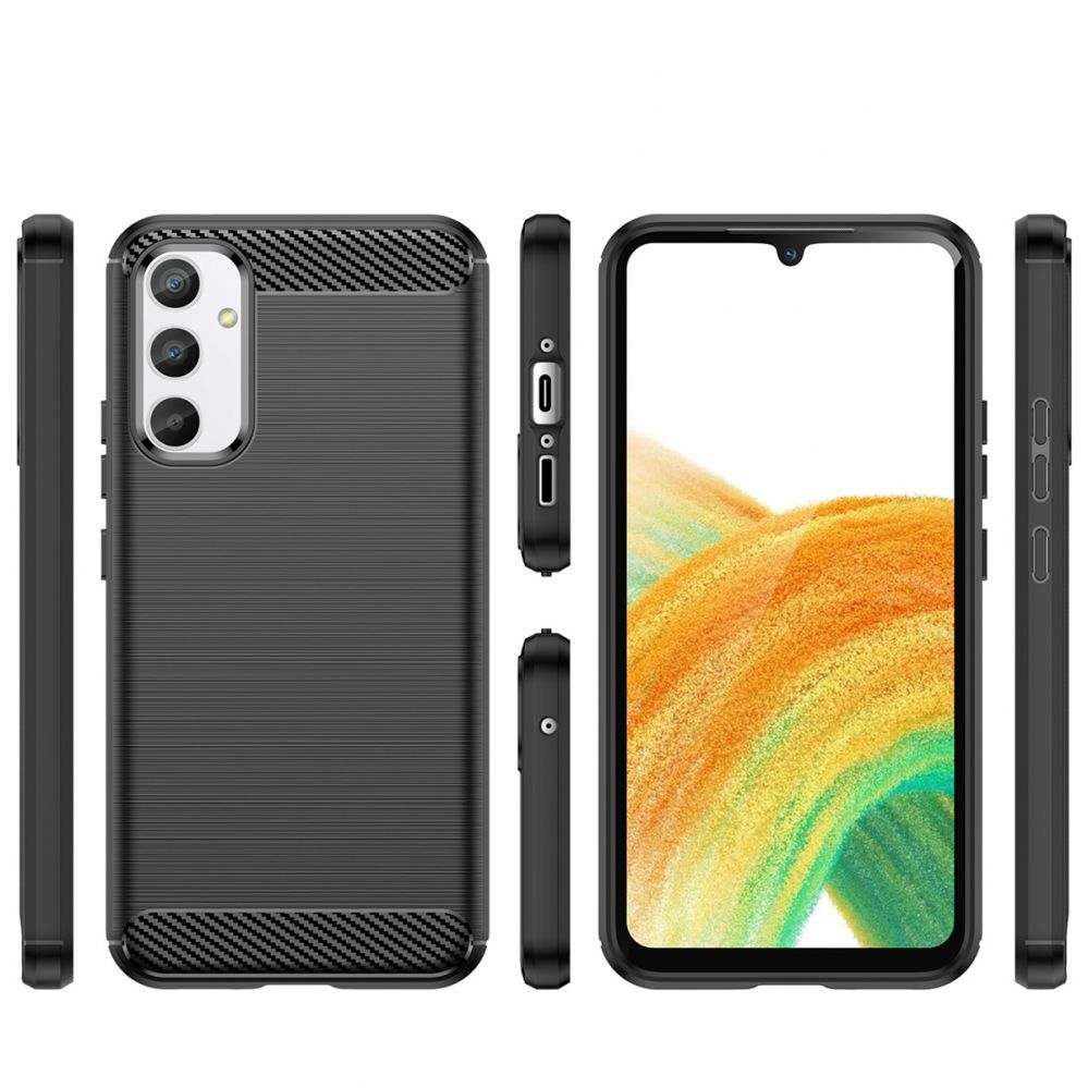Nugarėlės dėklai Hurtel Carbon Case case for Realme 10 Pro flexible silicone carbon cover black