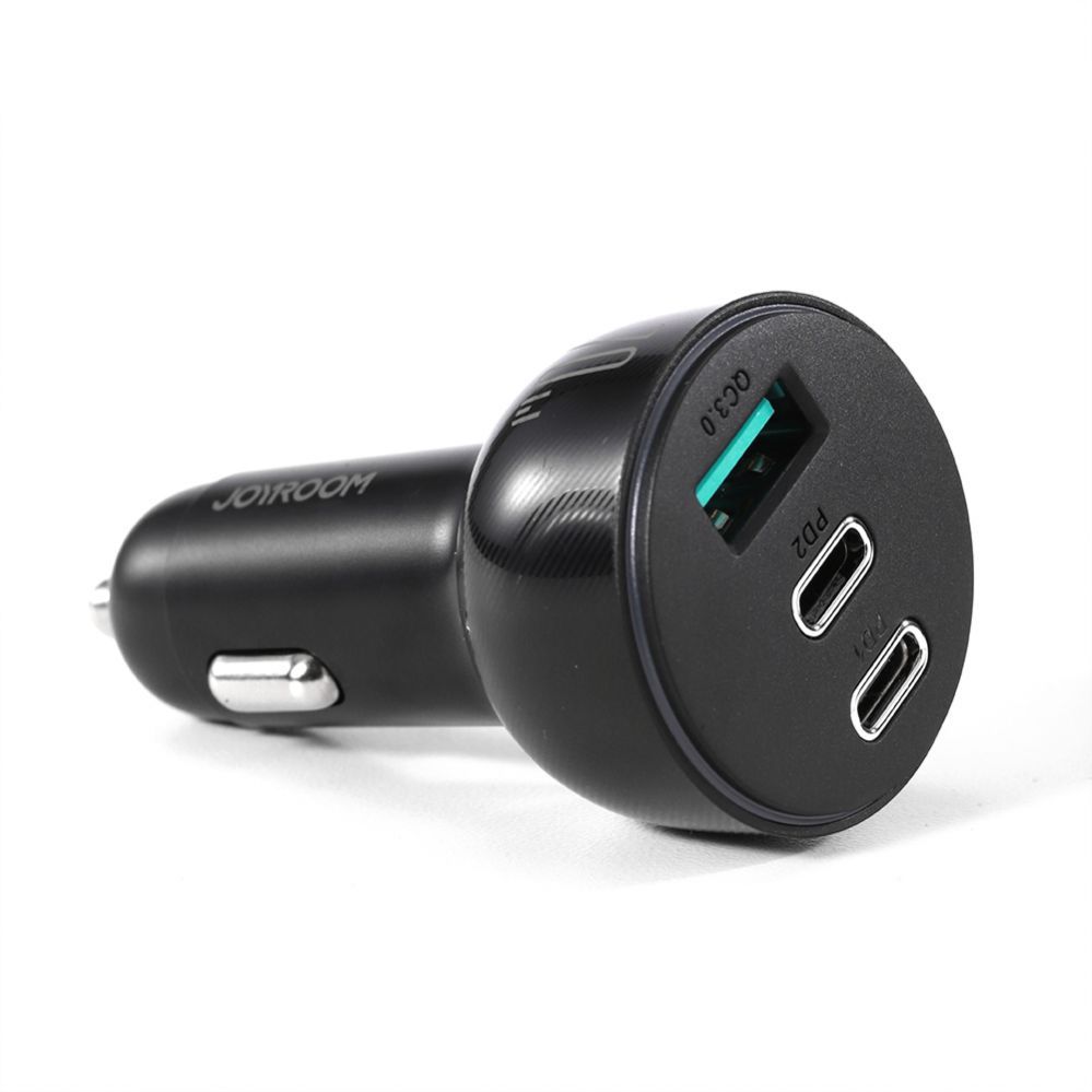 Adaptrid Joyroom Joyroom 70W car charger with 3 ports: USB, 2 x USB C black (JR-CL26)