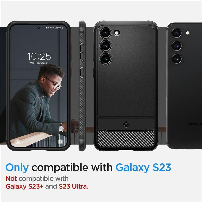 Back panel cover Spigen Spigen Rugged Armor Case for Samsung Galaxy S23 - Matte Black