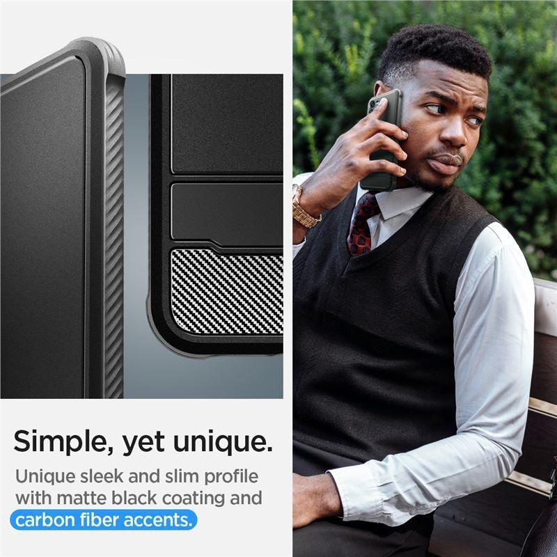Back panel cover Spigen Spigen Rugged Armor Case for Samsung Galaxy S23 - Matte Black