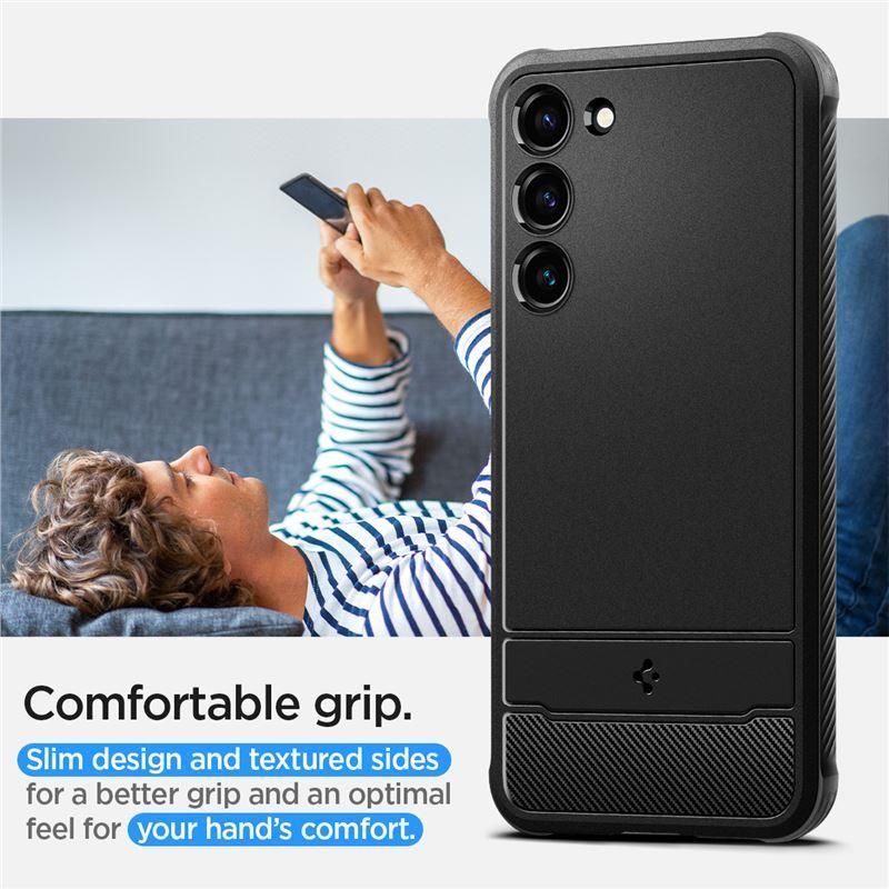 Back panel cover Spigen Spigen Rugged Armor Case for Samsung Galaxy S23 - Matte Black