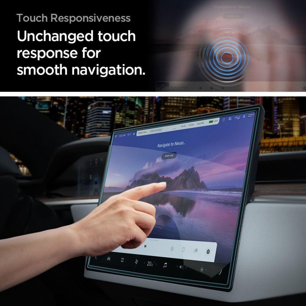 Aizsargstikls Spigen Spigen Glas.tR EZ Fit Tempered Glass for Tesla Model X 2022 / Model S 2021 - Black