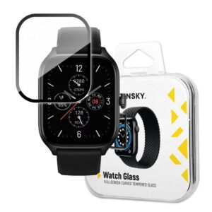 Aizsargstikls Wozinsky - Wozinsky Full Glue Tempered Glass Tempered Glass For Xiaomi Amazfit GTS 4 9H Full Screen Cover With Black Frame 