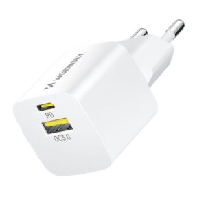 Adapteris Wozinsky  Wozinsky WWCEAC GaN USB-A USB-C 33W Wall Charger - White 