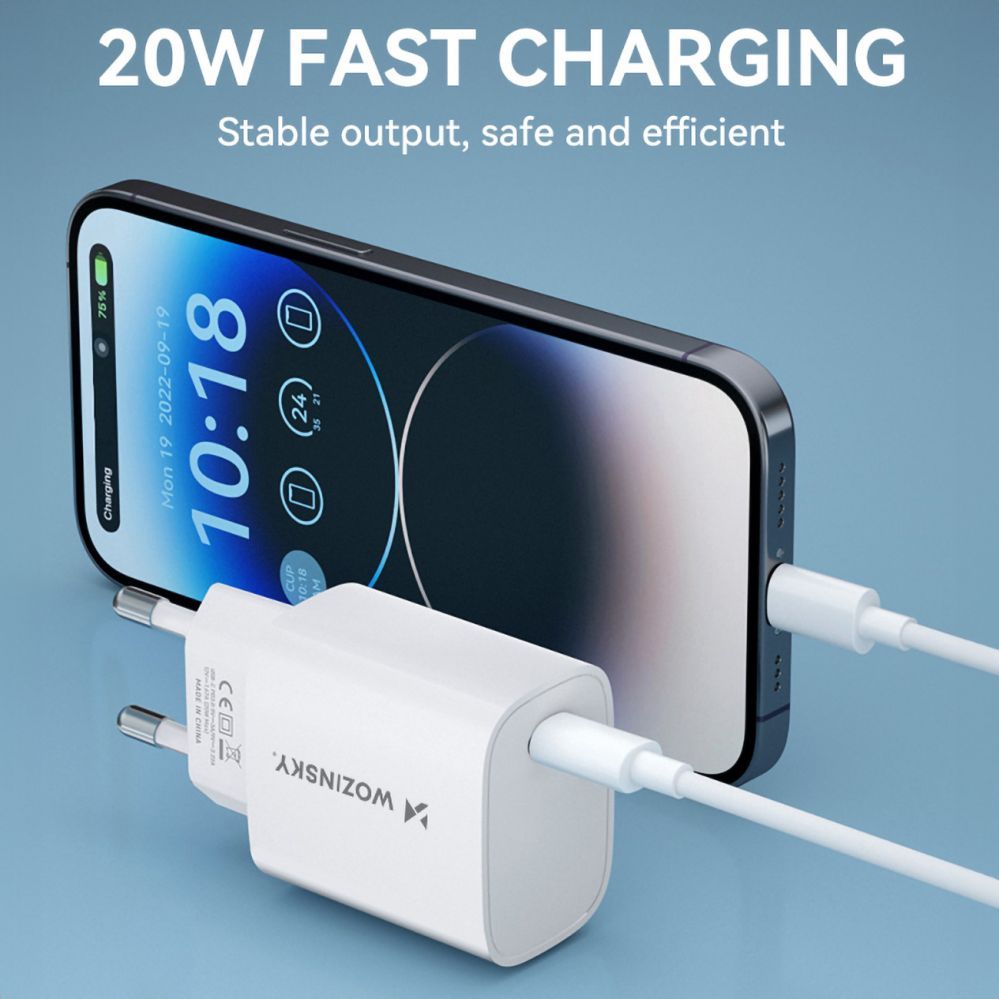 Adaptrid Wozinsky Wozinsky WGWCCW 20W USB-C Wall Charger - White