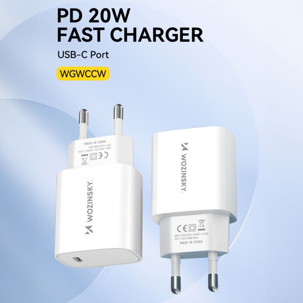 Adaptrid Wozinsky Wozinsky WGWCCW 20W USB-C Wall Charger - White