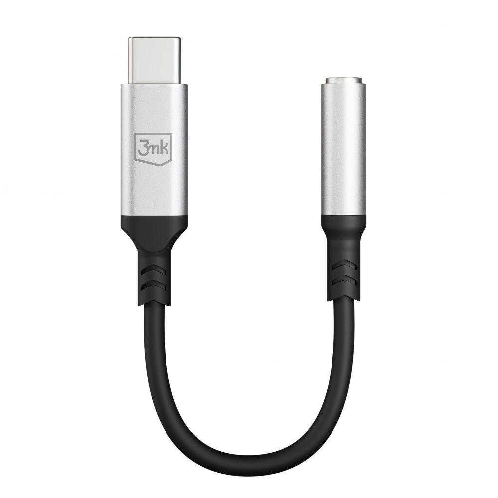 Kabelis 3MK 3mk USB-C adapter - 3.5 mm minijack - silver