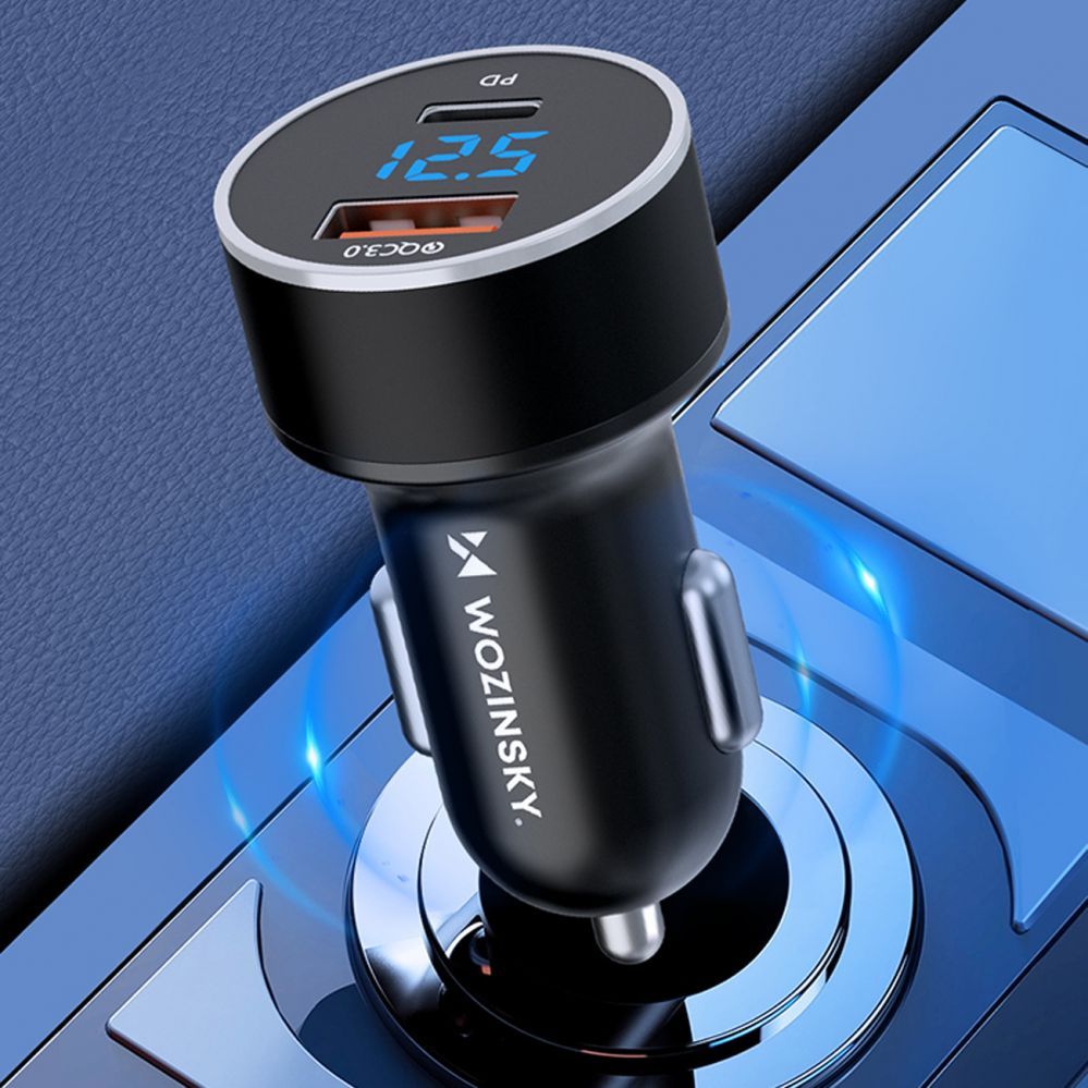 Adaptrid Wozinsky Wozinsky WDCCAC USB-C USB-A 36W Car Charger - Black