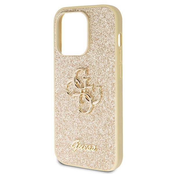 Back panel cover Guess Guess GUHCP14LHG4SGD case for iPhone 14 Pro - gold Glitter Script Big 4G
