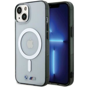 Aizmugurējais vāciņš BMW  BMW Silver Ring MagSafe iPhone 15 Case - Clear 