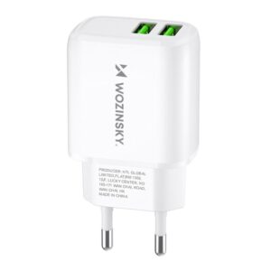 Adapteris Wozinsky  Wozinsky CUWCW 2.4A 2 x USB-A Wall Charger - White 