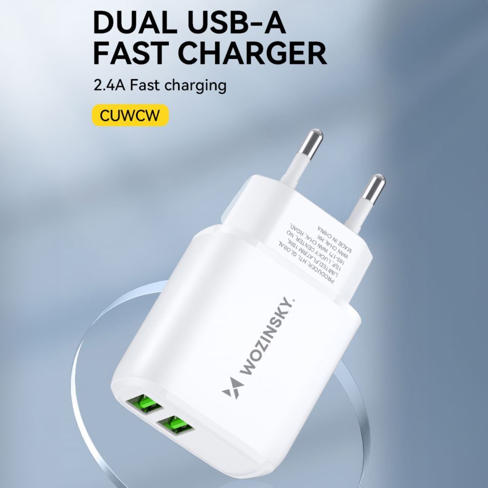 Adaptrid Wozinsky Wozinsky CUWCW 2.4A 2 x USB-A Wall Charger - White