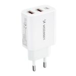 Adapter Wozinsky  Wozinsky CWCUCW 30W USB-C / 2 x USB-A Wall Charger - White 