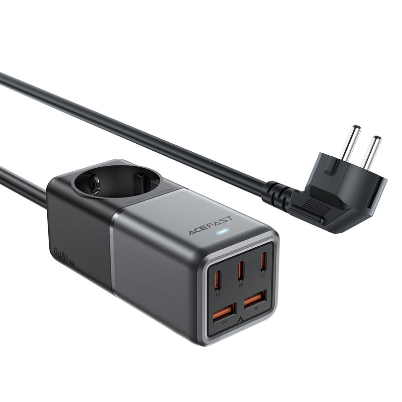 Adaptrid Acefast Acefast Z2 GaN 75W PD desktop charger 3x USB-C 2x USB-A - black and gray
