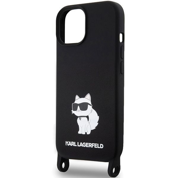 Tagakaaned Karl Lagerfeld Karl Lagerfeld KLHCP15SSCBSCNK iPhone 15 6.1" hardcase black/black Crossbody Silicone Choupette