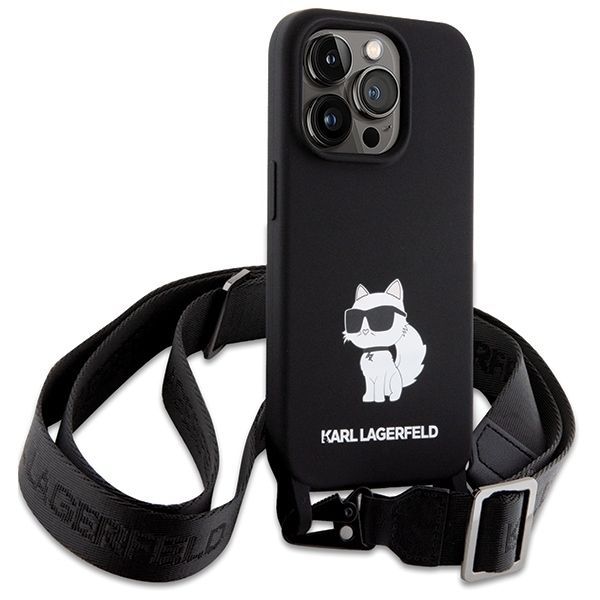 Tagakaaned Karl Lagerfeld Karl Lagerfeld KLHCP15XSCBSCNK iPhone 15 Pro Max 6.7" hardcase black/black Crossbody Silicone Choupette