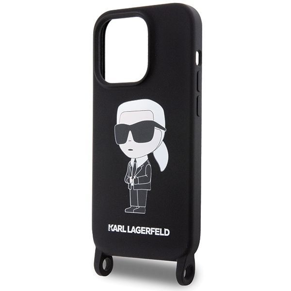 Tagakaaned Karl Lagerfeld Karl Lagerfeld KLHCP15XSCBSKNK iPhone 15 Pro Max 6.7" hardcase black/black Crossbody Silicone Ikonik