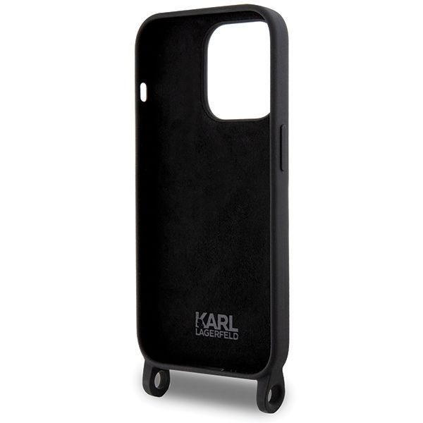 Tagakaaned Karl Lagerfeld Karl Lagerfeld KLHCP15XSCBSKNK iPhone 15 Pro Max 6.7" hardcase black/black Crossbody Silicone Ikonik