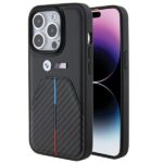 Aizmugurējais vāciņš BMW  BMW Stamped Tricolor Stripe iPhone 15 Pro Case - Black 