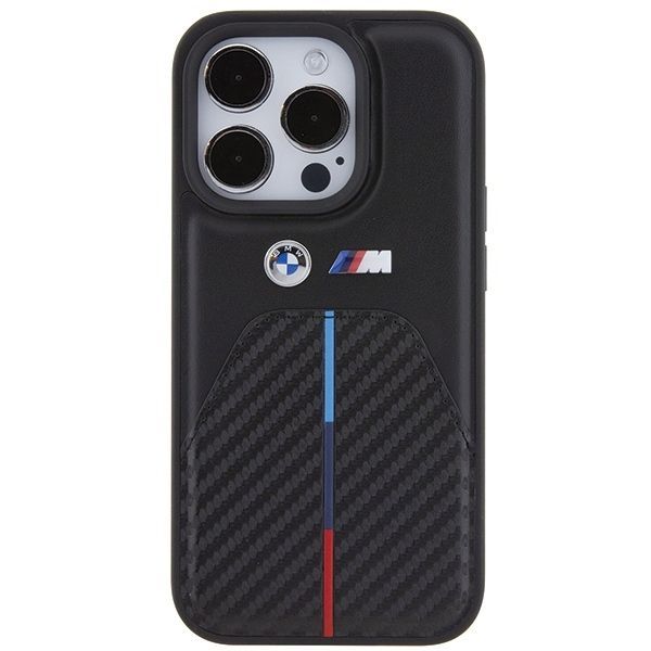 Back panel cover BMW BMW Stamped Tricolor Stripe iPhone 15 Pro Case - Black