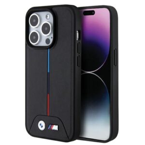 Nugarėlės dėklai BMW  BMW Quilted Tricolor MagSafe case for iPhone 15 Pro - black 