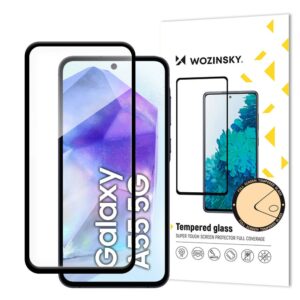 Protective glass Wozinsky  Wozinsky Tempered Glass Full Glue for Samsung Galaxy A55 with black frame 