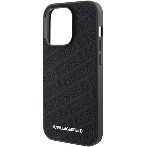 Aizmugurējais vāciņš Karl Lagerfeld Karl Lagerfeld Quilted K Pattern iPhone 15 Pro Case - Black