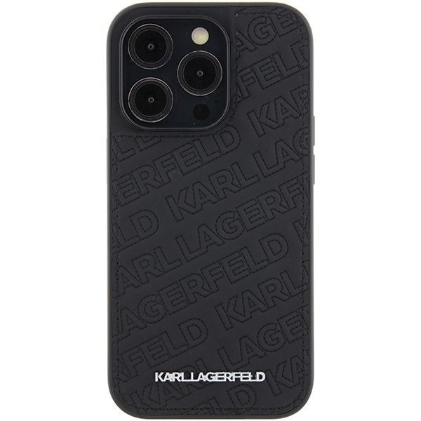 Aizmugurējais vāciņš Karl Lagerfeld Karl Lagerfeld Quilted K Pattern iPhone 15 Pro Case - Black
