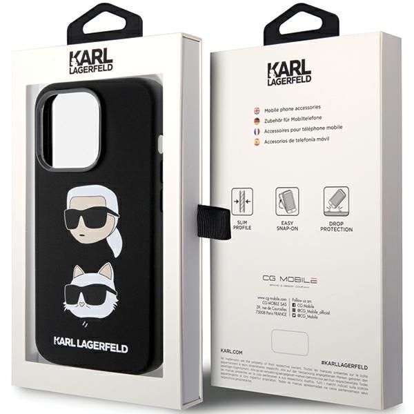 Tagakaaned Karl Lagerfeld Apple Karl Lagerfeld Silicone Karl&Choupette Head case for iPhone 15 Pro - black