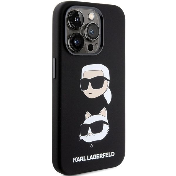 Tagakaaned Karl Lagerfeld Apple Karl Lagerfeld Silicone Karl&Choupette Head case for iPhone 15 Pro - black