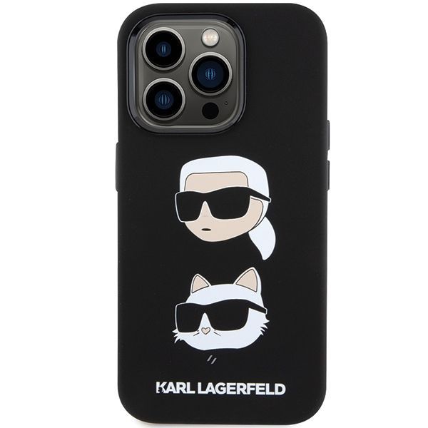 Tagakaaned Karl Lagerfeld Apple Karl Lagerfeld Silicone Karl&Choupette Head case for iPhone 15 Pro - black