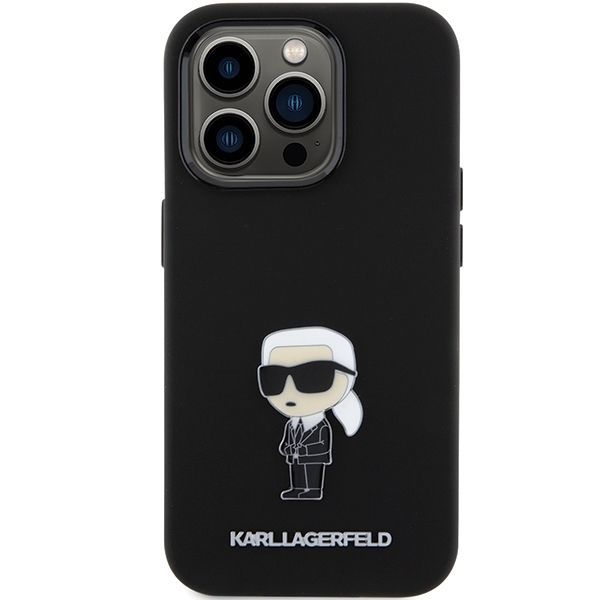 Tagakaaned Karl Lagerfeld Karl Lagerfeld Silicone Ikonik Metal Pin case for iPhone 15 Pro - black