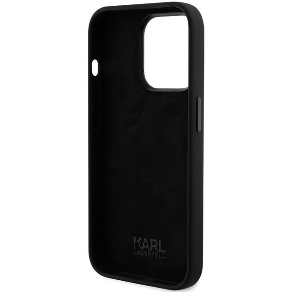 Tagakaaned Karl Lagerfeld Karl Lagerfeld Silicone Ikonik Metal Pin case for iPhone 15 Pro - black