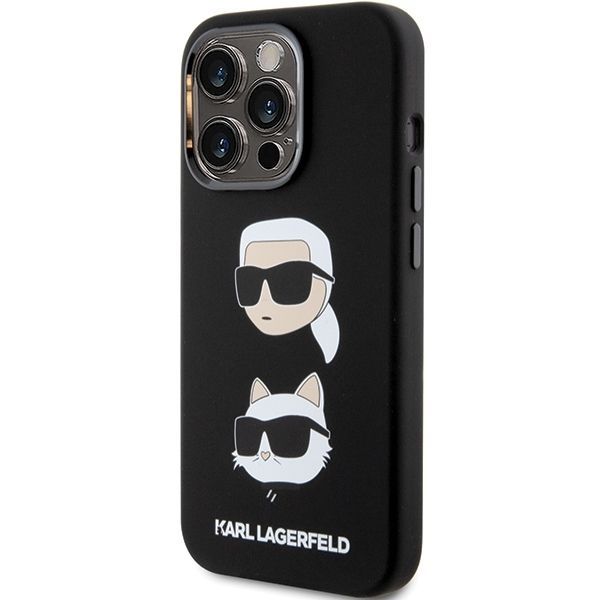 Back panel cover Karl Lagerfeld Karl Lagerfeld Silicone Karl&Choupette Head case for iPhone 15 Pro Max - black