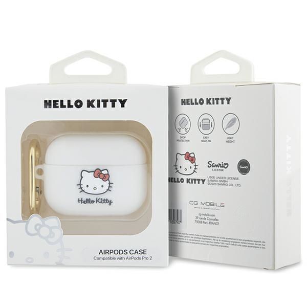 Muu telefoni lisavarustus Hello Kitty Hello Kitty Silicone 3D Kitty Head case for AirPods Pro 2 (2022/2023) - white