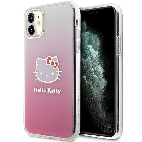 Back panel cover Hello Kitty Hello Kitty IML Gradient Electrop Kitty Head Case for iPhone 11 / Xr - Pink