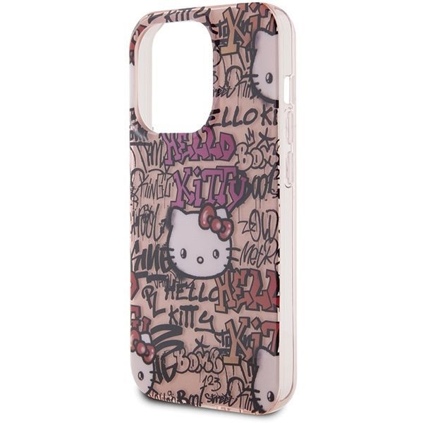 Back panel cover Hello Kitty Hello Kitty IML Tags Graffiti case for iPhone 13 Pro / 13 - pink