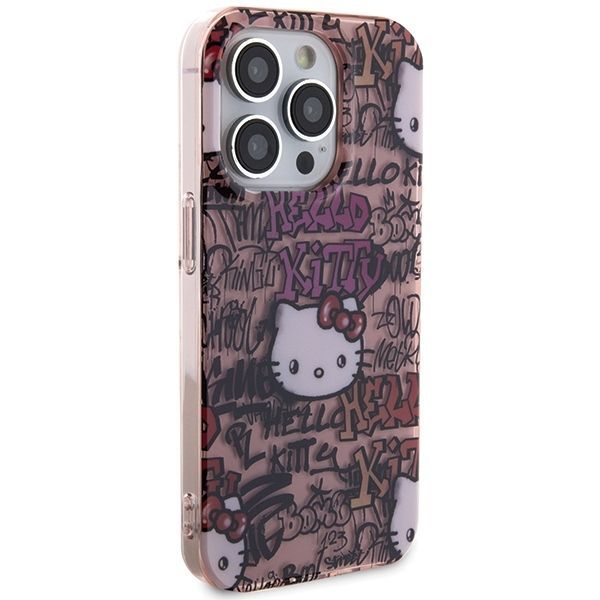 Back panel cover Hello Kitty Hello Kitty IML Tags Graffiti case for iPhone 13 Pro / 13 - pink