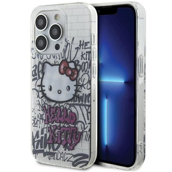 Back panel cover Hello Kitty Hello Kitty IML Kitty On Bricks Graffiti case for iPhone 13 Pro Max - white