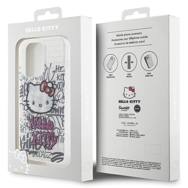 Back panel cover Hello Kitty Hello Kitty IML Kitty On Bricks Graffiti case for iPhone 13 Pro Max - white